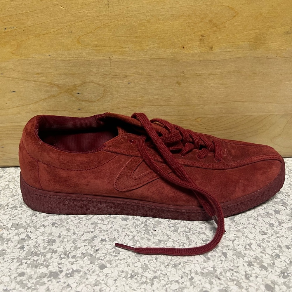 Tretorn Men's Suede Sneakers in Deep Red